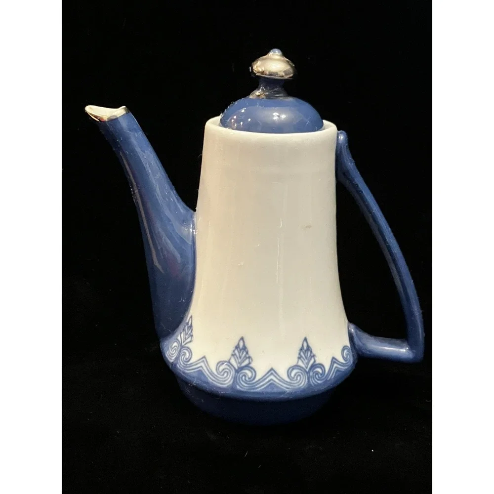 Bombay Vtg Cobalt Blue White Porcelain Arabesque Tea for One Teapot Only 6in